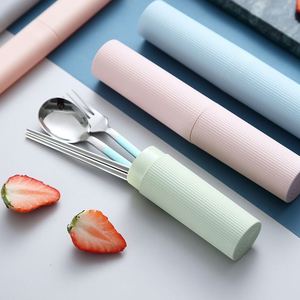 Outdoor Camping Chopsticks Fork Spoon Portable Silverware Travel Cutlery Set 304 Stainless Steel Flatware With Case - Product Image 3
