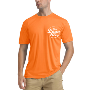 Col playeras maillots de bain pour hommes Rash Guard SPF T-shirt de soleil à manches courtes UPF 50 séchage rapide léger eau de pêche - Product Image 5