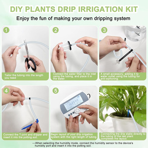 Kit d'irrigation automatique avec minuterie numérique programmable, goutte à goutte, prend en charge de 10 à 15 plantes en pot pour l'entretien des jardins intérieurs - Product Image 6