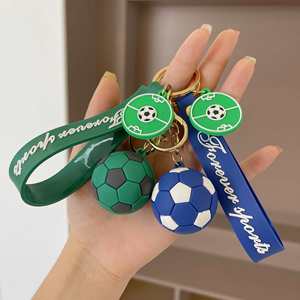 Llaveros Personalizados de Fábrica con Diseño 3D de Jugadora de Fútbol, con Etiqueta de PVC Suave y Correa, Llavero con Balón de Fútbol y Tacos de Fútbol - Product Image 1