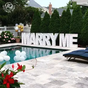 4ft 3ft LED Huge Marquee Letters Marry Me Wedding Wholesale Alphabet 0-9 Marquee Letters Sign