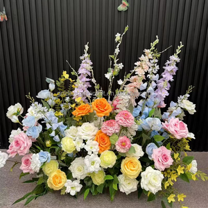 Camino de Flores Artificiales para Pasillo, Verde Oscuro, Rosa Intenso, Centro de Mesa, Arreglo de Plantas, Guirnalda de Vegetación, Flores Silvestres - Product Image 2