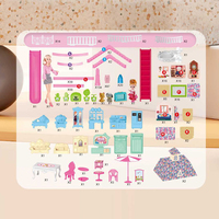 MILI Luxury Simulation Miniature Villa Play Set 25 Rooms 494pcs Big Doll House avec Light for Kids