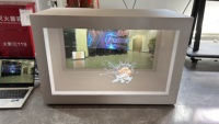 Écran tactile horizontal transparent de 49 pouces, 120 Hz, verre trempé ultra-clair, SDK d'animation pour vitrine intelligente d'aquarium