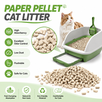 Litière pour chat en papier recyclé, biodégradable, écologique, 100 granulés, super absorbante, anti-odeur, sans poussière, avec OEM