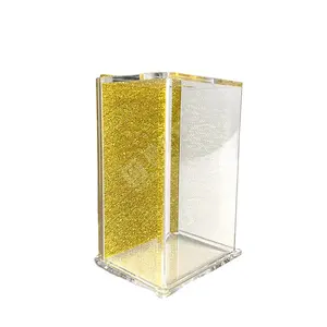 Yageli China Hersteller Großhandel benutzer definierte Gold Glitter klar Acryl Lucite Judaica Spende Matzah Box nur für die Anzeige