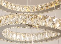 Haut lustre en cristal de luxe moderne personnalisé suspendu au plafond perles design LED lampes suspendues pour hôtel villa escalier villa