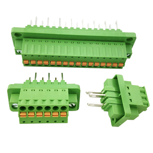 3.5mm Pitch Complete Male & Female Through-Wall Spring Cage <b>Terminal</b> Block Set with Flange, Tool-Free Press Connection - Product Image 3