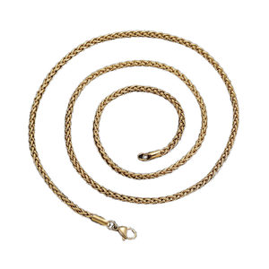 Collier en argent sterling plaqué or, chaîne torsadée, bijoux unisexes pour hommes et femmes, cadeau de mariage - Product Image 1
