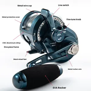 <span class=keywords><strong>Moulinet</strong></span> de pêche Lurekiller pour la pêche en mer, <span class=keywords><strong>moulinet</strong></span> à lancer à l'extérieur, en métal CNC, pour la pêche au <span class=keywords><strong>jigging</strong></span> lent, thon, haute vitesse, rapport de vitesse élevé, frein de 25 kg, <span class=keywords><strong>moulinet</strong></span> d'eau salée - Product Image 4