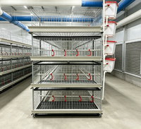 Cage à poulets à 4 niveaux et 2 portes en acier à faible teneur en carbone, capacité 80 oiseaux, durable