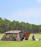 Tente tunnel imperméable double couche quatre saisons Oxford pour camping extérieur, pliable, portable, légère, une pièce, un lit