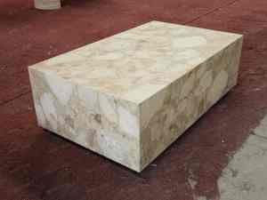 Table basse en marbre beige Kunis Breccia de SH STONE, design moderne rectangulaire, marbre Ceppo Romano, meubles de salon - Product Image 4