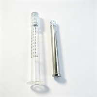 Leere 1ml Dünne Silberne Metall-Glasspritze mit Kolben 1 ml Lange Spritzen für Destillatöl