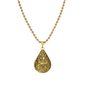 Collier médaillon goutte d'eau en laiton vintage américain de qualité supérieure, pendentif <span class=keywords><strong>photo</strong></span> ouvrable pour couples, cadeau souvenir romantique - Product Image 5