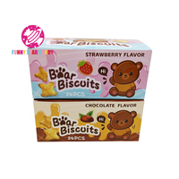 Snack classique biscuits croustillants petits bonbons en forme d'ours lait fraise chocolat confiture centre rempli Biscuit
