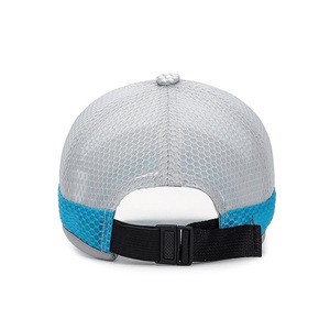 Baseball Cap Mesh Sun Protection Breathable Outdoor Sport Hat Unisex Kids Summer Style Lake Blue White Gray - Product Image 4
