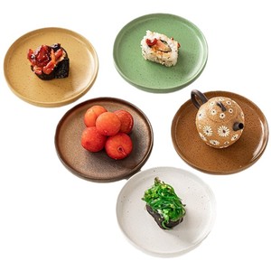<b>Ceramic</b> Serving <b>Plate</b> Round Crackle Glaze Handmade Retro Design For Party Dishes - Product Image 5