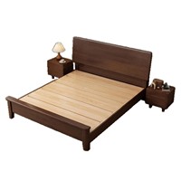 Lit de rangement en bois massif de style nordique à base haute, sélectionné avec soin par 1688, lit double de 135 cm avec rangement amovible intégré
