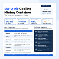 Conteneur de minage Bitcoin Drolin Box 40 pieds à refroidissement par air, ferme de 290 miniers T21 avec solution d'armoire électrique triphasée