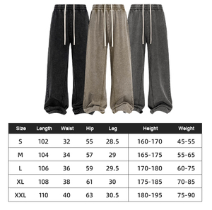 Pantalones largos holgados y desgastados de algodón americano Premium con diseño de retazos para pantalones casuales de borde crudo estilo callejero a granel - Product Image 6