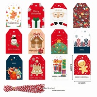 Étiquettes cadeaux de Noël en papier kraft personnalisées en gros, forme rectangulaire, découpées, 50 pièces avec ficelle pour chaussures, vêtements, sacs, cadeaux de fêtes