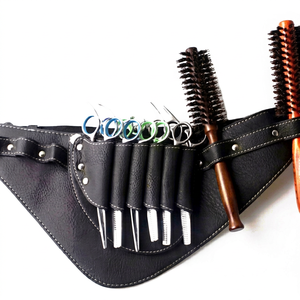 Bolsa para Tijeras de Barbero de Acero Inoxidable ASAP para Diestros con Cepillo de Pelo de Mango Largo y Correa para Propietarios de Salones - Product Image 1