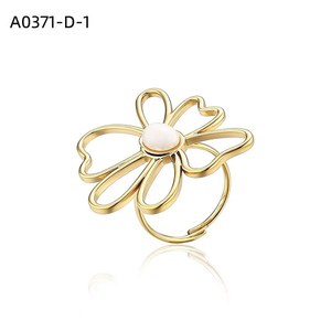 Amy Amy Flower <b>Ring</b> Gold Plated Rose <b>Quartz</b> Cocktail <b>Ring</b> Women's Jewelry Gift Daily Wear Glam Style A0371 - Product Image 2