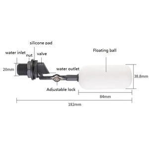 Katup Float tangki air plastik ABS kecil kualitas tinggi katup kontrol Level air otomatis tekanan 1/2 "benang 1Mpa OEM - Product Image 5
