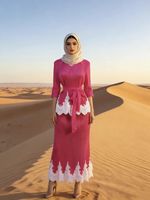 Ensemble jupe deux pièces plissé Miyake pour femme, grande taille, couleur unie, manches trois quarts, élégant et modeste, pour soirée