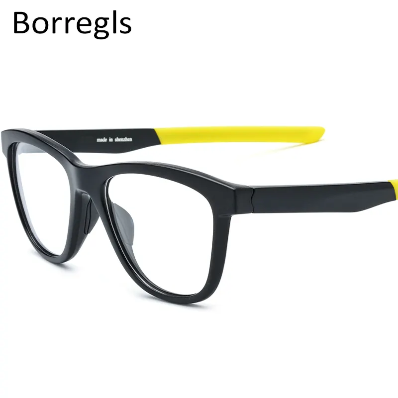 Boregls TR90 스포츠 광학 안경 프레임 남성 안경 안경 농구 타원형 근시 야외 처방 안경 17201