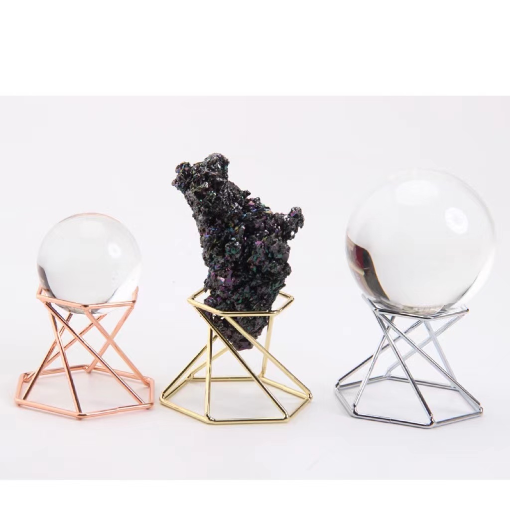 New Design Tripod Shape Gold Silver Colored Metal Crystal Ball Holder Stand Sphere Base