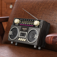 Radio portable numérique multibandes Sai Jia MG001 AM/FM/SW avec haut-parleur basse, grand format, style rétro classique, lecteur MP3 pour la maison