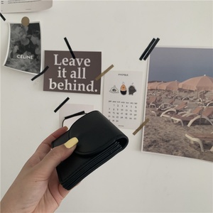 Minimalist PU Leather <b>Small</b> <b>Wallet</b> for Women Slim Trifold Card Holder Solid Color Coin Purse for Daily Use & Travel - Product Image 5