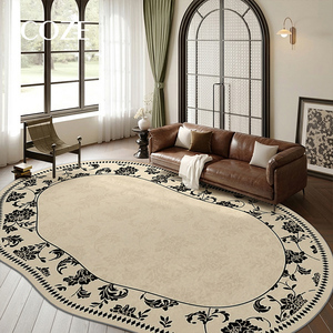 พรมขนสัตว์ลายดอกไม้สไตล์โมเดิร์นสำหรับห้องนั่งเล่น ขนาดสั่งทำได้ - Product Image 6