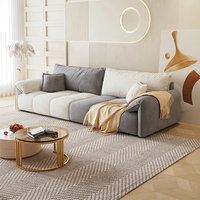 Muebles de Oficina y Sala de Estar al por Mayor, Diseño Simple y Elegante, Sofá Modular en Forma de L de Cuero Crema Moderno, Cómodo, con Tapicería de Tela