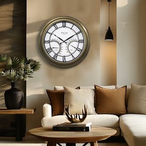 24 inch sang trọng đồng hồ trang trí ngoài trời Đồng hồ nhiệt độ và độ ẩm nhựa im lặng Thông tư hồ bơi đồng hồ - Product Image 4