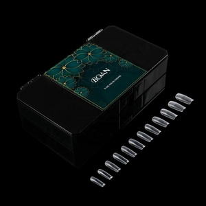 Etiqueta privada <span class=keywords><strong>Uñas</strong></span> de los dedos <span class=keywords><strong>Uñas</strong></span> artificiales Gel X Puntas de gelatina Prensa en las <span class=keywords><strong>uñas</strong></span> Cubierta completa transparente Puntas de gel suave - Product Image 3