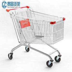 60L Supermarket Grocery Store Euro Style Shopping Cart <strong>Trolley</strong> for Super Market Grocery Shopping Cart - Product Image 1
