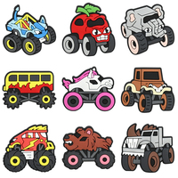 Adornos de PVC personalizados para zapatos, dijes de goma con diseño de coches y dibujos animados para zuecos, accesorios para calzado, venta al por mayor