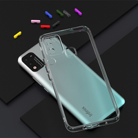 2024 nouveaux boutons colorés antichoc transparent couverture de téléphone en tpu souple pour Infinix Hot 10 Play Smart 8 Plus étui en tpu pc