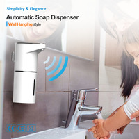 Distributeur automatique de savon en mousse sans contact, distributeur électrique de désinfectant pour les mains, capteur infrarouge intelligent, rechargeable par USB