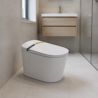 Toilette intelligente en céramique moderne, chasse d'eau automatique, siège chauffant, réservoir encastré, installation au sol, garantie de 3 ans incluse
