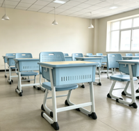 Ensemble de chaise et de bureau d'étudiant réglables en hauteur, écologiques, durables, avec plateau en bois pour salle de classe, école