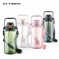 Bouteille d'eau de sport Yiben écologique en PC avec paille, grande capacité pour la gym, la randonnée et le camping