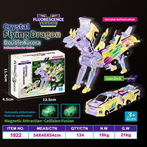 Instagram Best-seller Vente en gros 2-en-1 Magnétique ABS Plastic Toy Cars | Transform Mechanical Dragon Dinosaur 1:32 Scale for Boys - Product Image 5