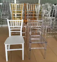 Chaise Napoléon en acrylique transparent en cristal PC empilable durable en gros pour les événements de mariage