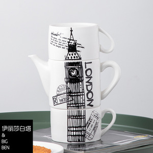 Service à thé en porcelaine de style nordique, pour les fêtes, usage domestique, salon, vaisselle créative, cadeau - Product Image 6