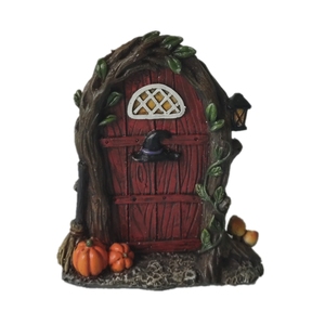 Minipuerta de rama de hadas de resina para decoración de Halloween, 5 pulgadas, con Gato, poliresina, Casa Encantada, decoración de jardín - Product Image 2