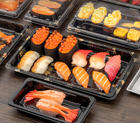 Couvercle en PET transparent imprimé personnalisé plateau à sushi en plastique jetable avec anti-buée pour emballage alimentaire à emporter pour sandwiches